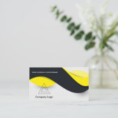 Modern geel en zwart visitekaartje (Staand voorkant)