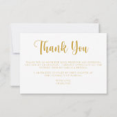 Modern geel gouden Afstuderen dank u kaart (Achterkant)