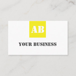 Modern geel grijs Monogram Constructie Elektrisch Visitekaartje