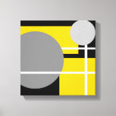 Modern Geel Grijs Zwart Wit Canvas Afdruk (Voorkant)
