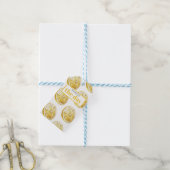 Modern geel lemonpatroon en knijp de dag in cadeaulabel (Met Touw)