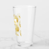 Modern geel lemonpatroon en knijp de dag in glas (Links)