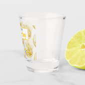 Modern geel lemonpatroon en knijp de dag in shot glas (Rechts)
