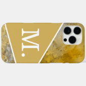 Modern geel mosterdmonogram Case-Mate iPhone case (Achterkant (horizontaal))
