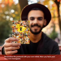 Modern geel Sinaasappel Abstract schilderij Monogr