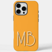 Modern Geel Sinaasappel Monogram Initiaal Hedendaa Case-Mate iPhone Case (Achterkant)