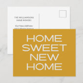 Modern Geel Uniek Eenvoudig We verhuisd Nieuw Adre Briefkaart (Voorkant / Achterkant)