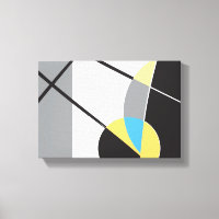 Modern Geel zwart blauw geometrische abstracte vor