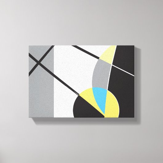 Modern Geel zwart blauw geometrische abstracte vor Canvas Afdruk (Voorkant)