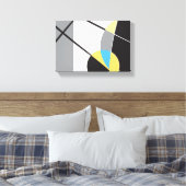 Modern Geel zwart blauw geometrische abstracte vor Canvas Afdruk (Insitu (Slaapkamer))