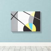 Modern Geel zwart blauw geometrische abstracte vor Canvas Afdruk (Insitu (Houten vloer))