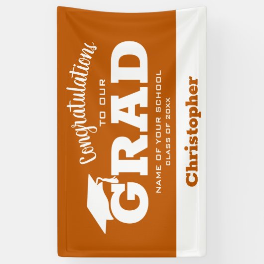 Modern Gefeliciteerd Afstudeerder White over verbr Spandoek (Verticaal)