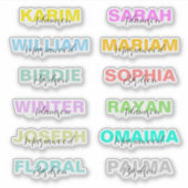 Modern gekleurd script volledige namen, beste wate sticker (Voorkant)