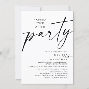 Modern gelukkig ooit na bruiloft Elopement Party Kaart
