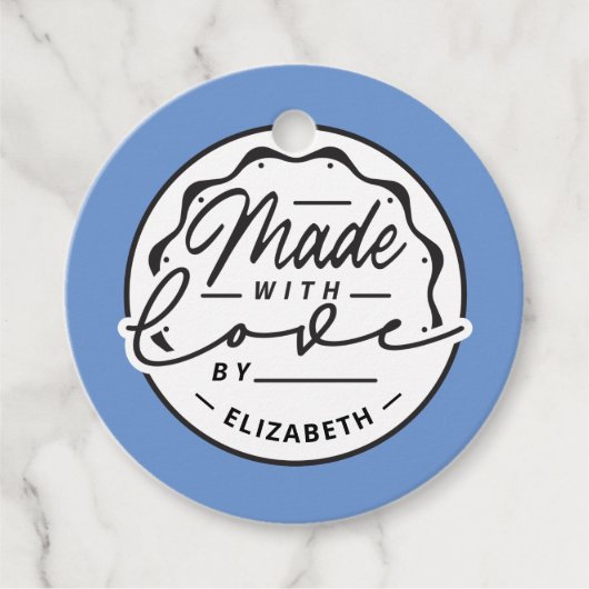 Modern gemaakt met Love Circle Label Labels (Voorkant)