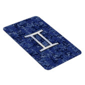Modern Gemini Zodiac Sign Navy Blue Digital Camo Magneet (Rechterzijde)