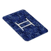 Modern Gemini Zodiac Sign Navy Blue Digital Camo Magneet (Rechterzijde)