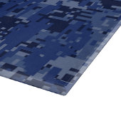 Modern Gemini Zodiac Sign Navy Blue Digital Camo Snijplank (Hoek)