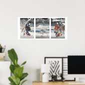 Modern Genji Triptych Poster (Thuiskantoor)