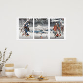 Modern Genji Triptych Poster (Keuken)