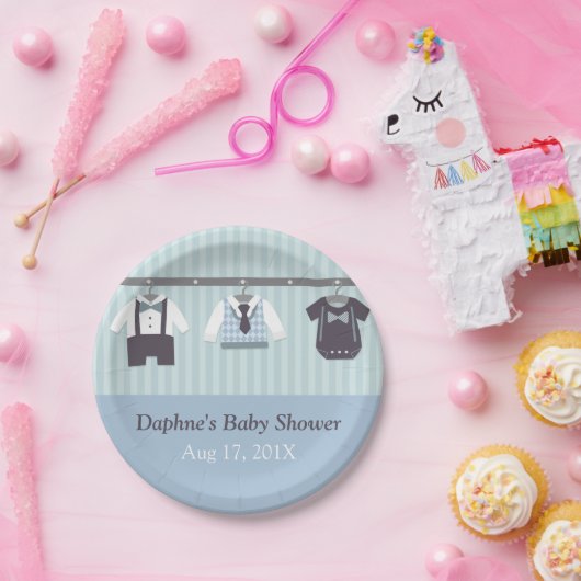Modern Gentleman Baby Shower-artikelen Papieren Bordje (Feest)