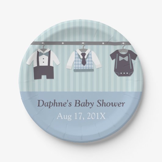 Modern Gentleman Baby Shower-artikelen Papieren Bordje (Voorkant)