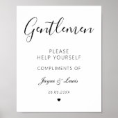 Modern Gentlemen Room Minimalist Wedding Bathroom Poster (Voorkant)