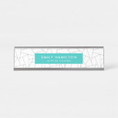 Modern Geometic | Gepersonaliseerd Bureau Naambordje (Voorkant)