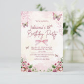 Modern Geometric 18th Birthday Party Invitation (Debout devant)