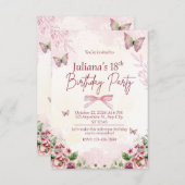 Modern Geometric 18th Birthday Party Invitation (Devant / Derrière)