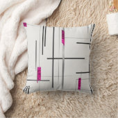 Modern Geometric / Abstract black, silver, Fuschia Kussen (Deken)