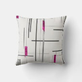 Modern Geometric / Abstract black, silver, Fuschia Kussen (Achterkant)