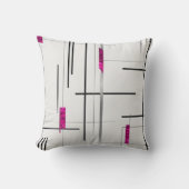 Modern Geometric / Abstract black, silver, Fuschia Kussen (Voorkant)