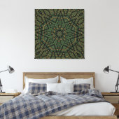 Modern Geometric Abstract Blue Green Peacock Canvas Afdruk (Insitu (Slaapkamer))