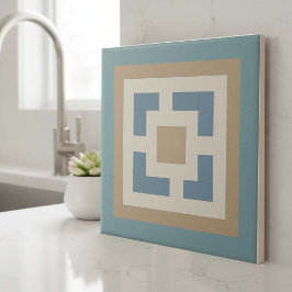 Modern Geometric Abstract Pat#11 Teal ID1192 Tegeltje