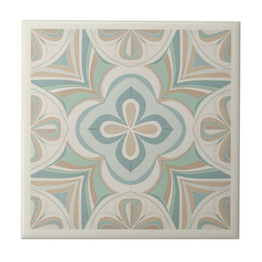 Modern Geometric Abstract Pat#13 Teal ID1192 Tegeltje (Voorkant)