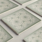 Modern Geometric Abstract Pat#22 Green ID1192 Tegeltje