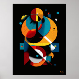 Modern Geometric Abstraction – Bauhaus Orbit Poster