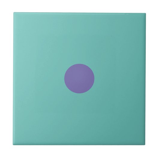 Modern Geometric Art Paars Violet Dot Turquoise Tegeltje (Voorkant)