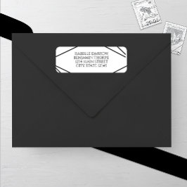 Modern Geometric Black and White Wedding Etiket