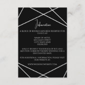 Modern Geometric Black and White Wedding Informatiekaartje (Voorkant)