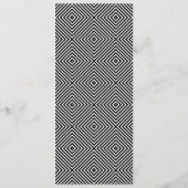 Modern Geometric Black en White Diamond Pattern Menu (Achterkant)