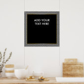 Modern Geometric Black en White Diamond Pattern Poster (Keuken)