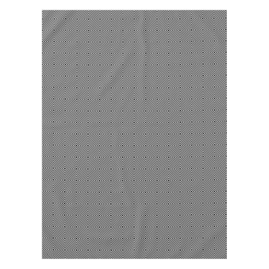 Modern Geometric Black en White Diamond Pattern Tafelkleed (Voorkant)