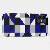 Modern Geometric Black Navy Blue Grey Pattern Case-Mate iPhone Case (Achterkant (horizontaal))