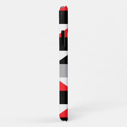 Modern Geometric Black Red Grey Pattern Case-Mate iPhone Case (Achterkant/rechts)