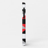 Modern Geometric Black Red Grey Pattern Case-Mate iPhone Case (Achterkant/links)