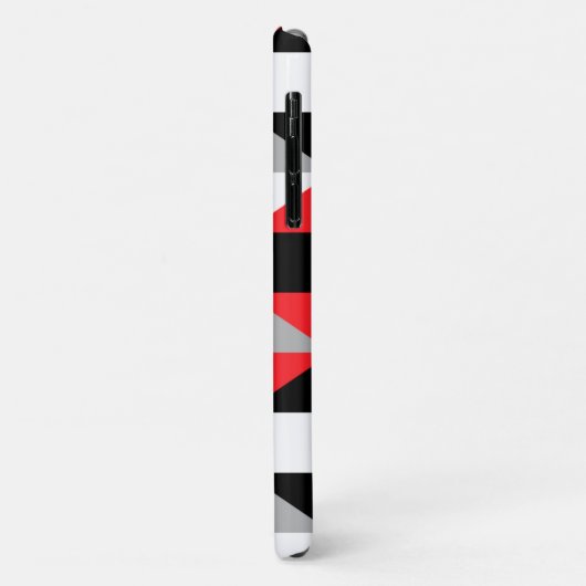 Modern Geometric Black Red Grey Pattern Case-Mate iPhone Case (Achterkant/links)