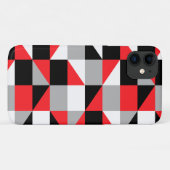 Modern Geometric Black Red Grey Pattern Case-Mate iPhone Case (Achterkant (horizontaal))