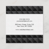 Modern Geometric Black Square Pattern Vierkante Visitekaartje (Achterkant)